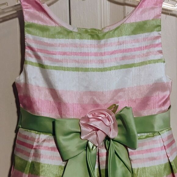 Youngland Pink and Green Pleated Halter Sundress - Picture 2 of 15